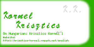 kornel krisztics business card